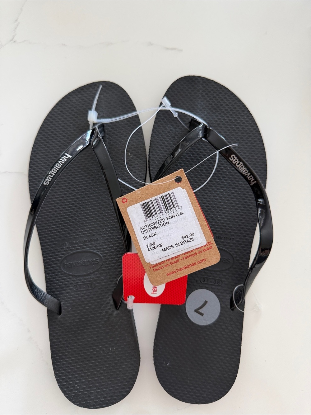 Havaianas Black Slim Glossy Flip Flops